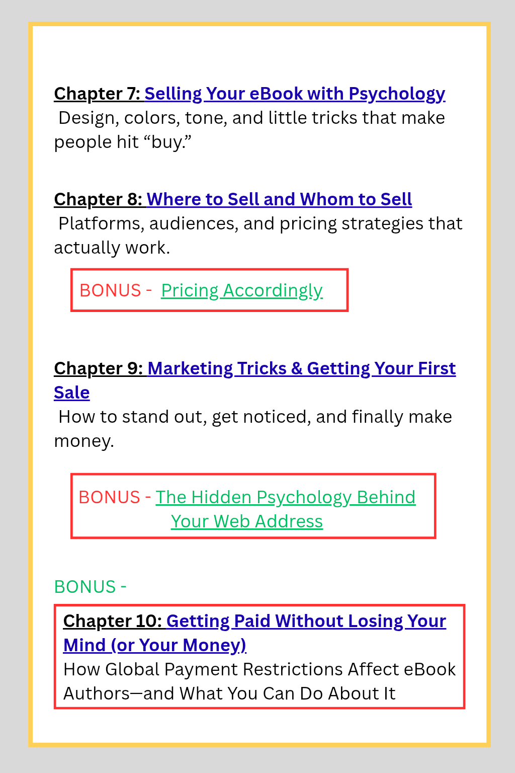 How to write an eBook about More ‘Pressing’ matters   (87 pgs)